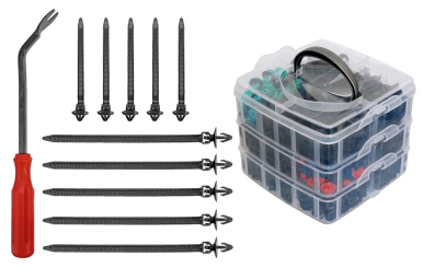 Befestigungsclip-Set, mit Demontagehebel