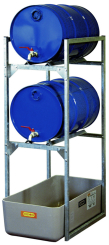 Fassregal m.Auffangwanne, Typ 120 / 2X60ltr Fässer 